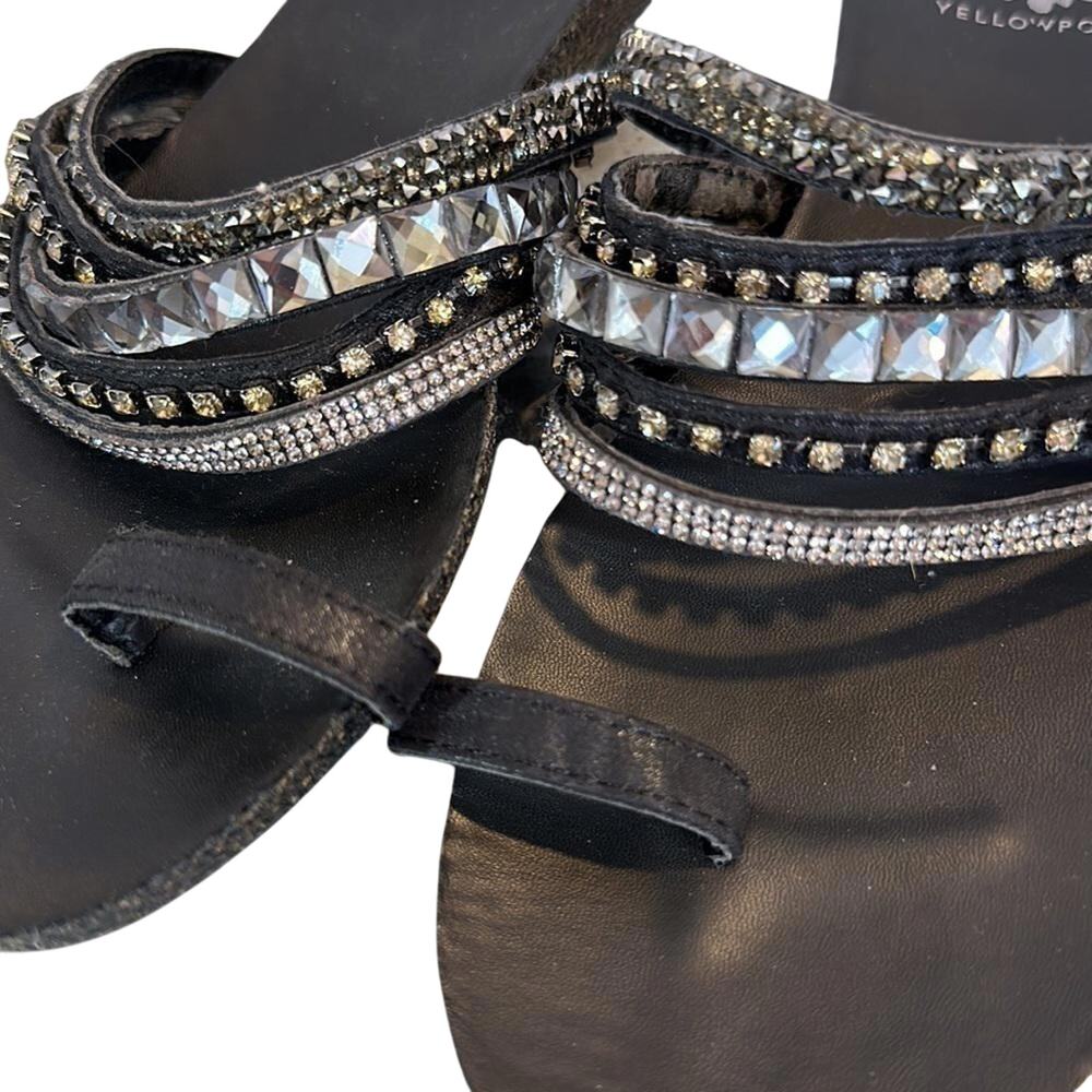 Yellow Box Stylish Beaded Slide Sandals Toe Size 6 - Picture 2 of 7